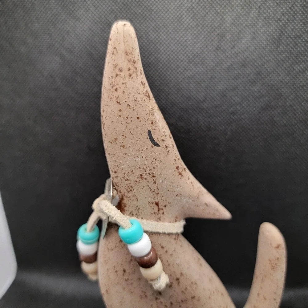 Vintage Native Indian Coyote Ceramic Figure. Textured Finish